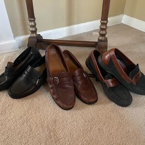 Men's Leather Loafers - Black, Brown, and Green